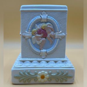 Vintage Arnel angel cherub large candle pillar, Hollywood Regency